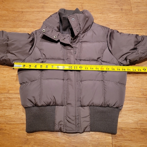 Y2K Static Puffer Crop Brown Wonter Jacket Coat Size L - Picture 6 of 13